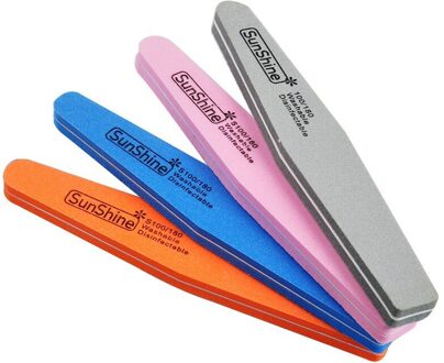 10 Stks/partij Professionele Nail File Buffer Dubbelzijdig Schuren Wasbare Manicure Nail Manicure Gereedschap