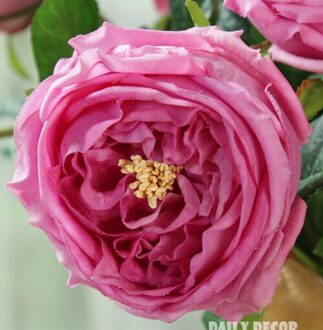 10 Stks/partij! Real Touch Vilt Hydraterende Austin Rose Bloemen Bruiloft Decoratieve Kunstmatige Latex Austin Rose paars rood roos