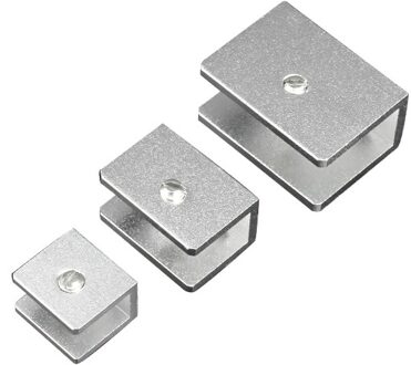 10 Stks/partij Rechthoekige Kleine/Medium/Grote Aluminium Kast Glas Klem Glas Clip Plank Ondersteuning Beugel Glas Plank houder