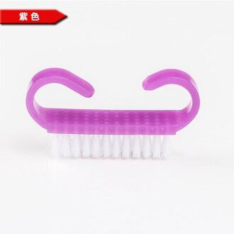 10 Stks/partij Reiniging Nail Borstel Gereedschap Bestand Nail Art Manicure Pedicure Soft Verwijder Dust Plastic Dust Cleaning Borstels paars