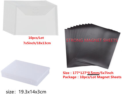 10 Stks/partij Rubber Zachte Magnetische Vel En Opbergdoos/Tas Verzamel Winkel Voor Diy Scrapbooking Album Embossing Papier Kaarten new2021