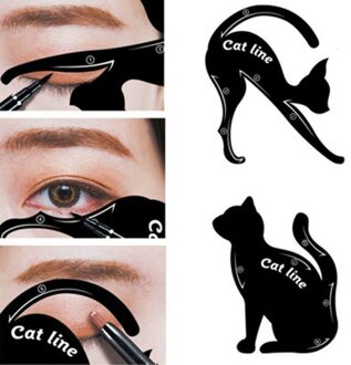 10 Stks/partij Schoonheid Wenkbrauw Mold Stencils Vrouwen Kat Lijn Pro Eye Make-Up Tool Eyeliner Stencils Template Shaper Model Voor Vrouwen meisje