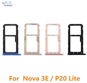 10 stks/partij SIM Card Tray Slot Houder Adapter voor Huawei Nova 3E Nova3E p20 lite Telefoon Onderdelen goud