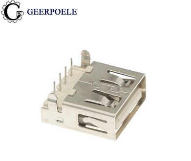 10 stks/partij Type A USB 2.0 2 Voeten 90 Graden 4 Pin 30V 1.5A Connectors Vrouwelijke Platte Port Jack staart Stopcontact Elektrische Terminals