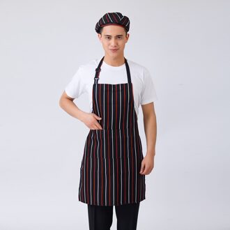 10 stks/partij Unisex Gestreepte Plaid Print Verstelbare Halter Hals Home Keuken Koken Slijtage Schorten Restaurant BBQ Cafe Chef Werk Schort 2