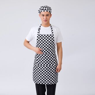 10 stks/partij Unisex Gestreepte Plaid Print Verstelbare Halter Hals Home Keuken Koken Slijtage Schorten Restaurant BBQ Cafe Chef Werk Schort 3