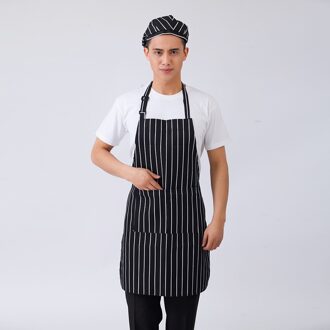10 stks/partij Unisex Gestreepte Plaid Print Verstelbare Halter Hals Home Keuken Koken Slijtage Schorten Restaurant BBQ Cafe Chef Werk Schort 5