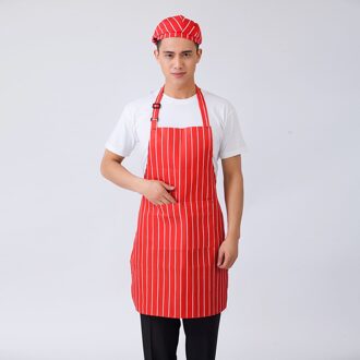 10 stks/partij Unisex Gestreepte Plaid Print Verstelbare Halter Hals Home Keuken Koken Slijtage Schorten Restaurant BBQ Cafe Chef Werk Schort 6