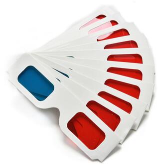 10 stks/partij Universele Papier Anaglyph 3D Bril Papier 3D Bril Bekijken Anaglyph Rood/Blauw 3D Glas Voor Movie Video EF r20