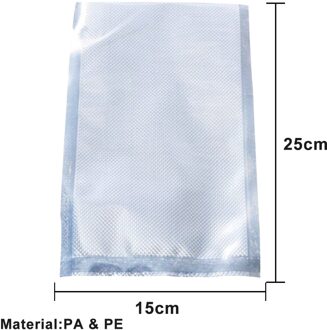 10 Stks/partij Vacuüm Sealer Plastic Opbergtas Voor Vacuüm Sluitmachine Voor Pack Voedsel Saver Verpakking Rolls Packer Seal Zakken 15x25cm