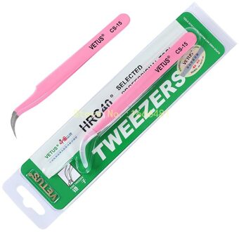 10 stks/partij Vetus CS Serie Rvs Roze Pincet Enten Wimper Beauty Tools CS-15