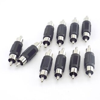 10 Stks/partij Video Adapter Rca Male Naar Male Connector Rca Koppeling Plug Audio Adapter Voor Cctv Camea Microfoon Kabel Aansluiting