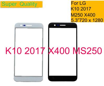 10 stks/partij Voor LG K10 2017X400 MS250 K121K M250 M250N Touch Scherm Front Glass Panel Front Buitenste Glas lens K10 LCD Glas wit