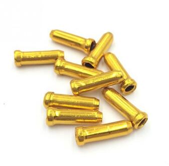 10 Stks/partij Weg Mountainbike Fietsen Fiets Aluminium Remkabel Tips Crimps Fiets Derailleur Shift Cable End Caps geel