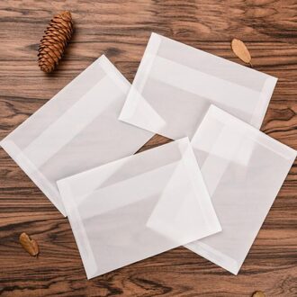 10 Stks/partij Wit Doorschijnend Velijn Enveloppen Diy Brief Pad Bezoek Naam Card Pocket Briefpapier Pennen Opbergtas 17.5x12.5cm