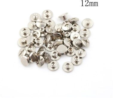 10 Stks/partij Zilver Vernikkelen Nikkel Binding Chicago Schroeven Nail Klinknagels Fotoalbum Lederen Craft 5x6mm M5x12mm