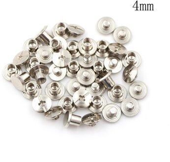 10 Stks/partij Zilver Vernikkelen Nikkel Binding Chicago Schroeven Nail Klinknagels Fotoalbum Lederen Craft 5x6mm M5x4mm