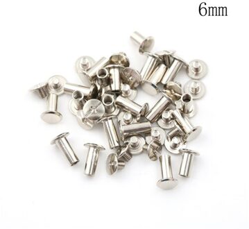 10 Stks/partij Zilver Vernikkelen Nikkel Binding Chicago Schroeven Nail Klinknagels Fotoalbum Lederen Craft 5x6mm M5x6mm