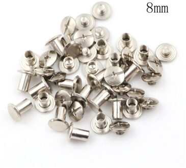 10 Stks/partij Zilver Vernikkelen Nikkel Binding Chicago Schroeven Nail Klinknagels Fotoalbum Lederen Craft 5x6mm M5x8mm