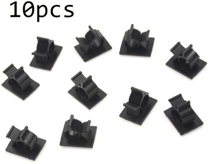 10 Stks/partij Zwart Verstelbare Zelfklevende Nylon Draad Clip Organizer Ruimtebesparend Bureau Accessoires Kantoorbenodigdheden