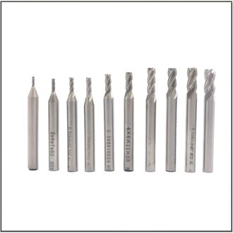 10 Stks/set 1.5/2/2.5/3/3.5/4/4.5/5/5.5/6Mm Hoge Snelheid Staal 4 Flute End Mill Cutter Rechte Schacht Hss Frees
