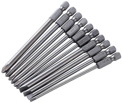 10 Stks/set 100Mm Gelegeerd Staal S2 Ingelaste Phillips Schroevendraaier Bits Rechte Cross Hoofd Batches Premium Schroevendraaier Handgereedschap