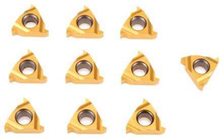 10 Stks/set 11Ir A60 Gold Carbide Inserts Voor Externe Threading Cnc Draaibank Draaien Tool Boring Bar