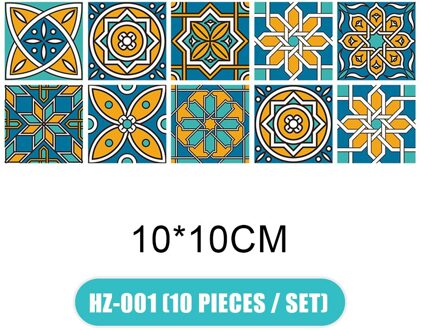 10 Stks/set 3D Visuele Art Geometrische Tegel Decals Stickers Voor Slaapkamer Woonkamer Badkamer Muur HFD889 10x10cm HZ-001