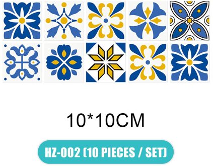 10 Stks/set 3D Visuele Art Geometrische Tegel Decals Stickers Voor Slaapkamer Woonkamer Badkamer Muur HFD889 10x10cm HZ-002