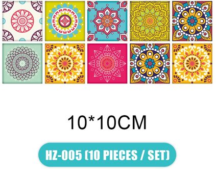 10 Stks/set 3D Visuele Art Geometrische Tegel Decals Stickers Voor Slaapkamer Woonkamer Badkamer Muur HFD889 10x10cm HZ-005