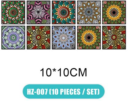 10 Stks/set 3D Visuele Art Geometrische Tegel Decals Stickers Voor Slaapkamer Woonkamer Badkamer Muur HFD889 10x10cm HZ-007
