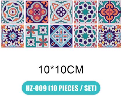 10 Stks/set 3D Visuele Art Geometrische Tegel Decals Stickers Voor Slaapkamer Woonkamer Badkamer Muur HFD889 10x10cm HZ-009