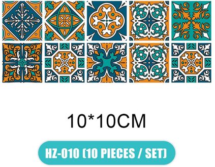 10 Stks/set 3D Visuele Art Geometrische Tegel Decals Stickers Voor Slaapkamer Woonkamer Badkamer Muur HFD889 10x10cm HZ-010