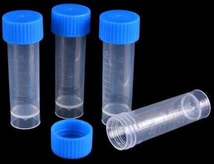 10 Stks/set 5Mlchemistry Plastic Test Tubes Flesjes Seal Caps Pack Container Voor Kantoor School Chemie Levert