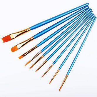 10 stks/set Aquarel Gouache Penselen Verschillende Vorm Ronde Spitse Punt Nylon Haar Schilderij Borstel Set Art Supplies