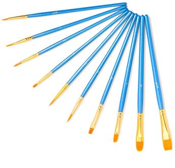 10 Stks/set Aquarel Pen Penseel Nylon Haar Penselen Kunstenaar Olieverf Borstel Set Jr Deals blauw