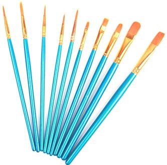 10 Stks/set Aquarel Penselen Ronde Wees Tip Nylon Schilderij Borstel Voor Kunstenaar Professionele Schilderij Kits
