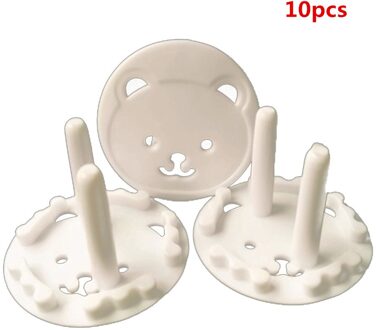 10 Stks/set Baby Kind Veiligheid Stopcontact Plug Bescherming Veiligheid Kind Veiligheid Socket Cover Plug J0634 wit
