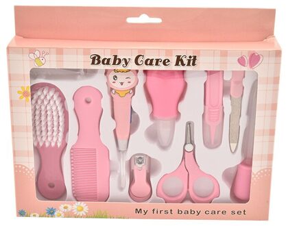 10 Stks/set Baby Nail Trimmer Gezondheidszorg Kit Draagbare Pasgeboren Baby Grooming Kit Nagelknipper Mini Manicure Cutter Kit Baby Borstel Roze
