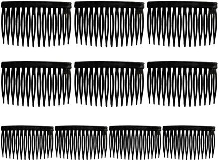 10 Stks/set Bruid Tiara Sluier Kam Plastic Zwart Wit Transparant Vork Kammen