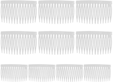 10 Stks/set Bruid Tiara Sluier Kam Plastic Zwart Wit Transparant Vork Kammen