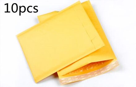 10 Stks/set Bubble Papier Enveloppen Pakket Mailers 90X130mm Geel Kraftpapier
