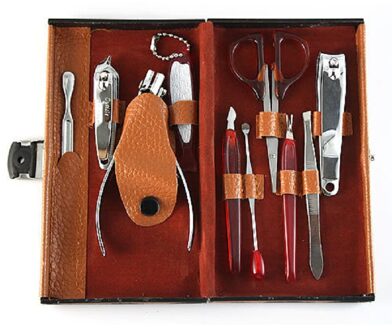 10 Stks/set Collection Deluxe Nagelknipper Gele Huid Carbon Staal Manicure Set Met Draagtas Manicure Nail Art Gereedschappen