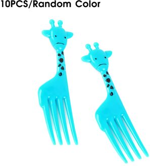 10 stks/set Dier Fruit Vork Mini Cartoon Kinderen Snack Cake Dessert Fruit Selectie Tandenstoker Lunchbox Party Decoratie giraffe 10stk