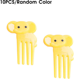 10 stks/set Dier Fruit Vork Mini Cartoon Kinderen Snack Cake Dessert Fruit Selectie Tandenstoker Lunchbox Party Decoratie olifant 10stk