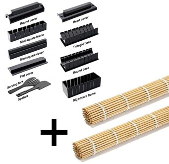 10 Stks/set Diy Sushi Maken Kit Roll Sushi Maker Rice Roll Mold Keuken Sushi Gereedschap Japanse Sushi Koken Gereedschap Keuken gereedschap Roll Kit met 2stk