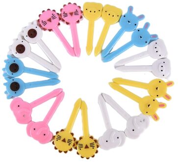 10 Stks/set Draagbare Kids Tandenstoker Lunches Animal Fruit Picks Vorken Bento Lunchbox Decor Accessoire Voor Party Decor