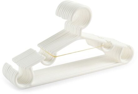 10 Stks/set Draagbare Kinderen Kleerhanger Peuter Baby Jas Plastic Hanger Haak D08D wit