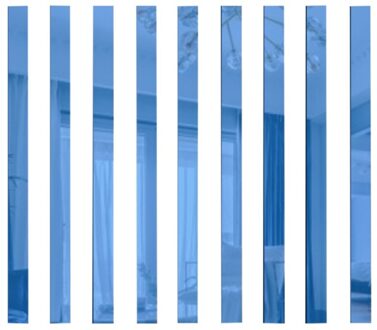 10 Stks/set Gestreepte Spiegel Stickers Zelfklevende Verwijderbare Acryl Spiegel Vellen Muurstickers Voor Home Art Blauw