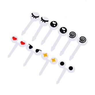 10 Stks/set Herbruikbare Plastic Fruit Vork Toothpicksmini Eye Fruit Vork Decoratieve Kids Lunchbox Bento Servies Keuken Accessoires